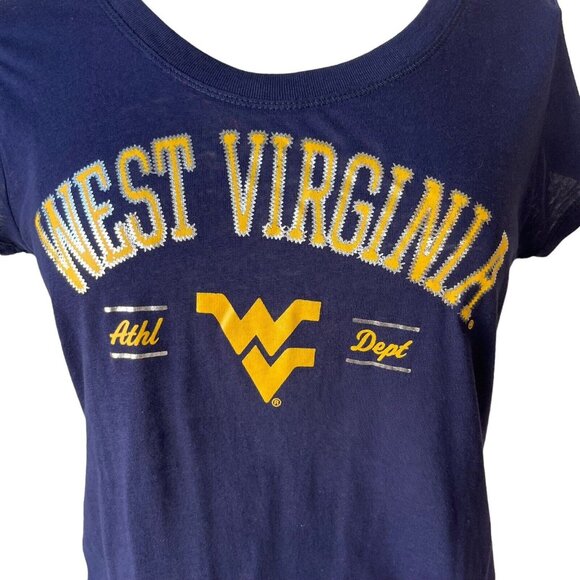ProEdge West Virginia University Tshirt Womens Medium Blue Yellow WVU New - Picture 5 of 10